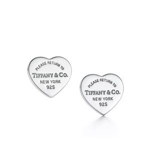 Tiffany & Co. Sterling Heart Stud Earrings - Silver